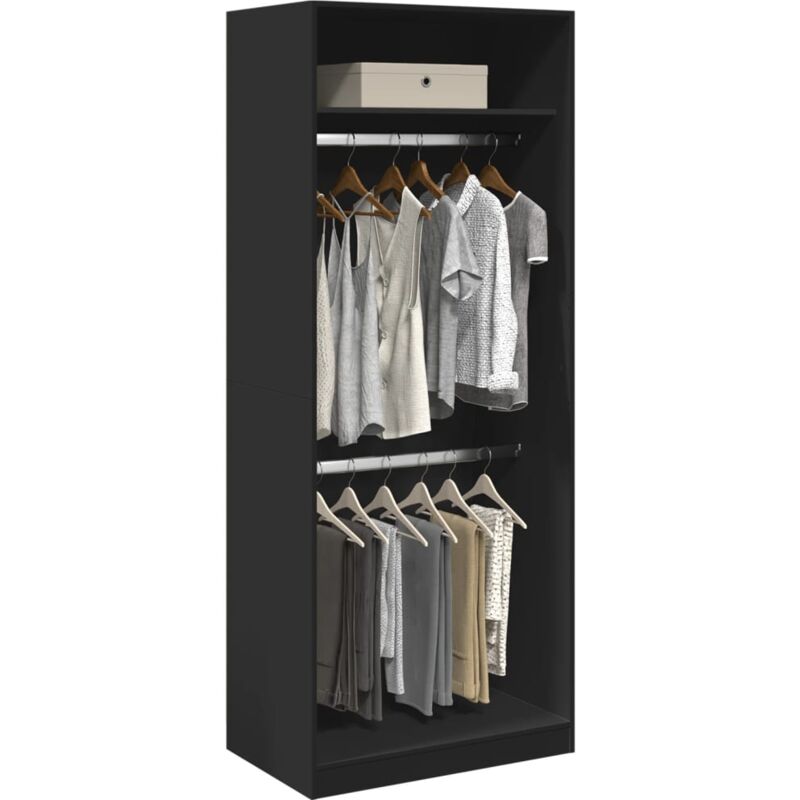 foto del prodotto vidaxl armadio nero 80x50x200 cm in legno multistrato