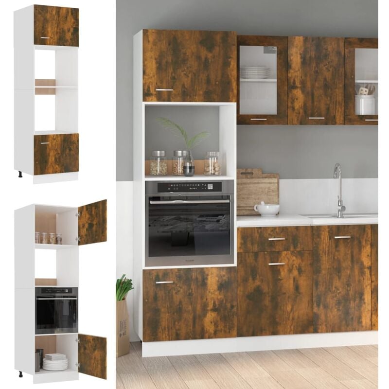 foto del prodotto vidaxl armadio per microonde lyon rovere fumo 60x57x207cm
