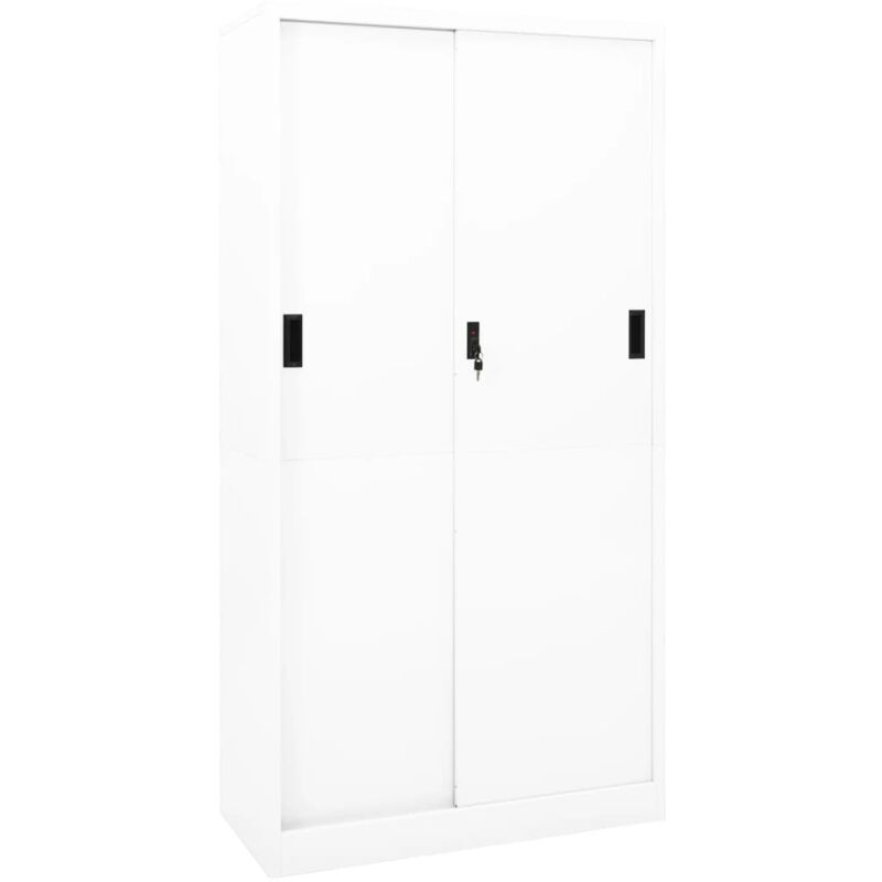 foto del prodotto vidaxl armadio per ufficio anta scorrevole bianco 90x40x180 cm acciaio