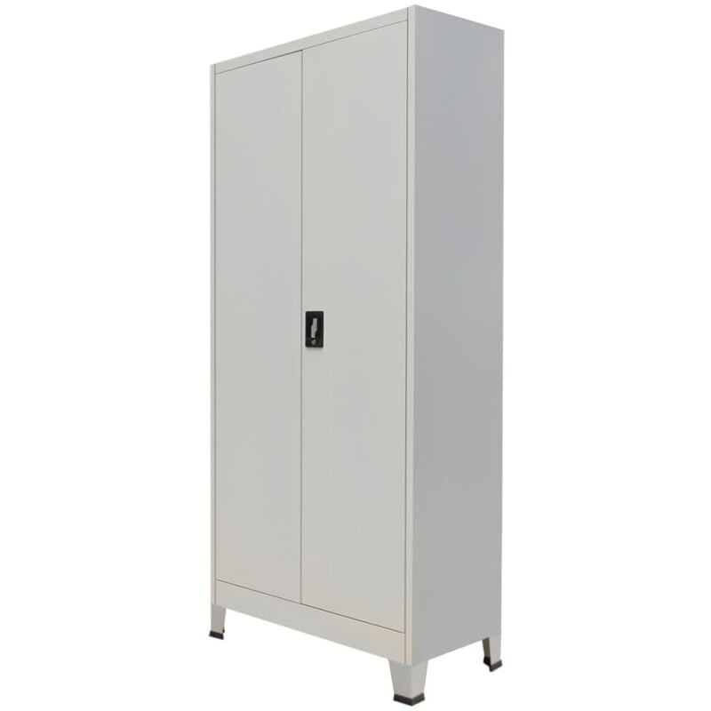 foto del prodotto vidaxl armadio per ufficio con 2 ante acciaio 90x40x180 cm grigio
