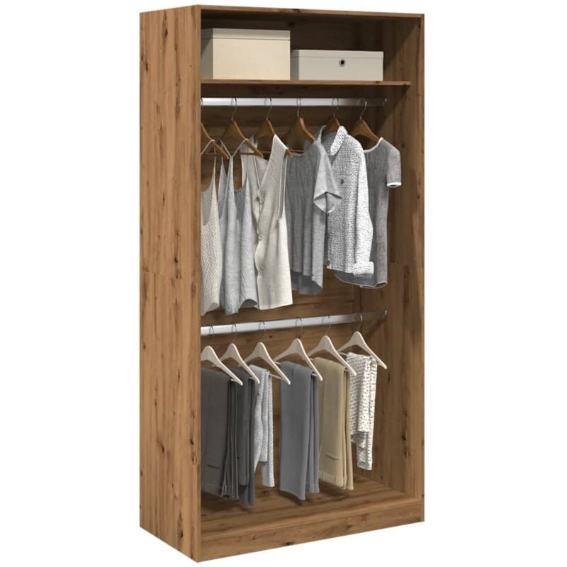 foto del prodotto vidaxl armadio rovere artigianale 100x50x200 cm in legno multistrato