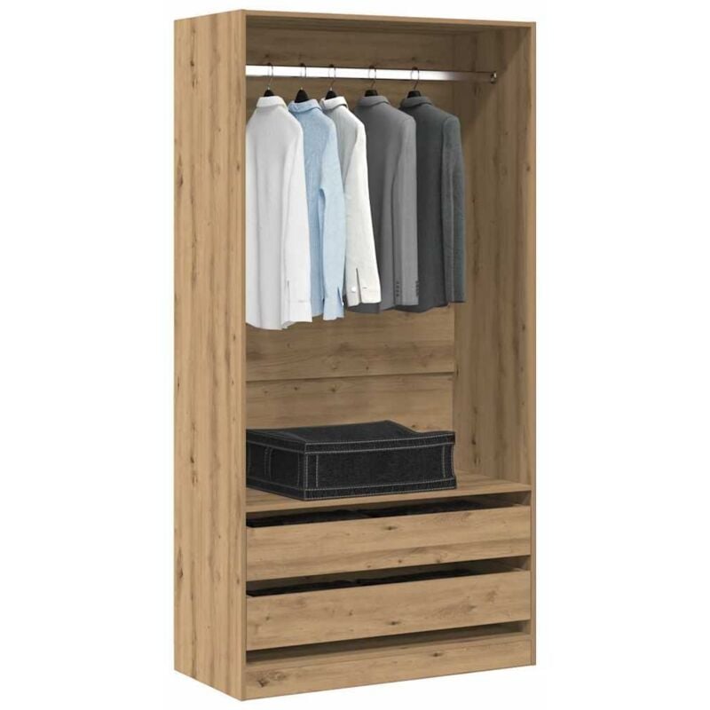 foto del prodotto vidaxl armadio rovere artigianale 100x50x200 cm in legno multistrato