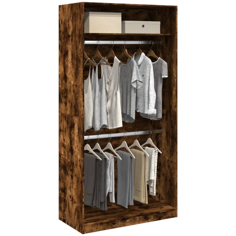 foto del prodotto vidaxl armadio rovere fumo 100x50x200 cm in legno multistrato