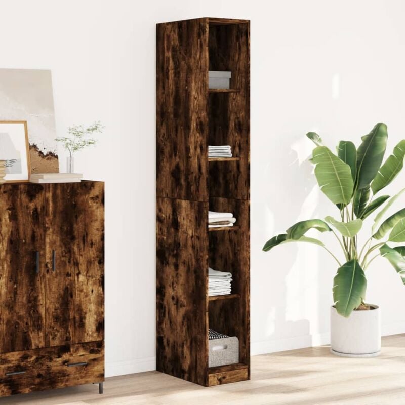 foto del prodotto vidaxl armadio rovere fumo 30x50x200 cm in legno tecnico