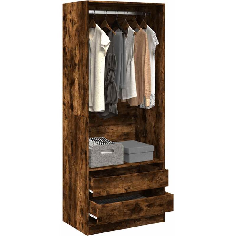 foto del prodotto vidaxl armadio rovere fumo 80x50x200 cm in legno multistrato