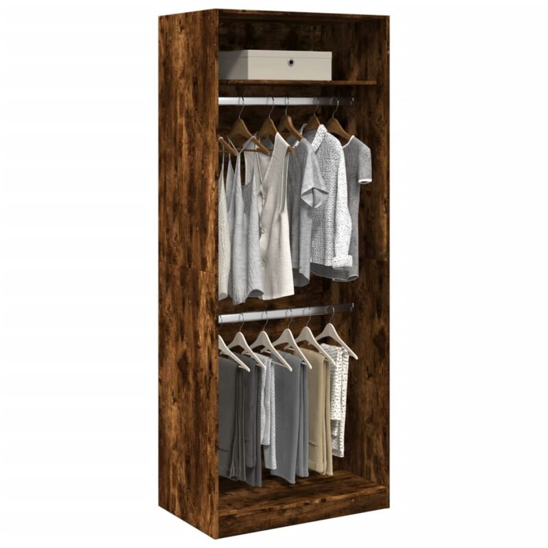 foto del prodotto vidaxl armadio rovere fumo 80x50x200 cm in legno multistrato