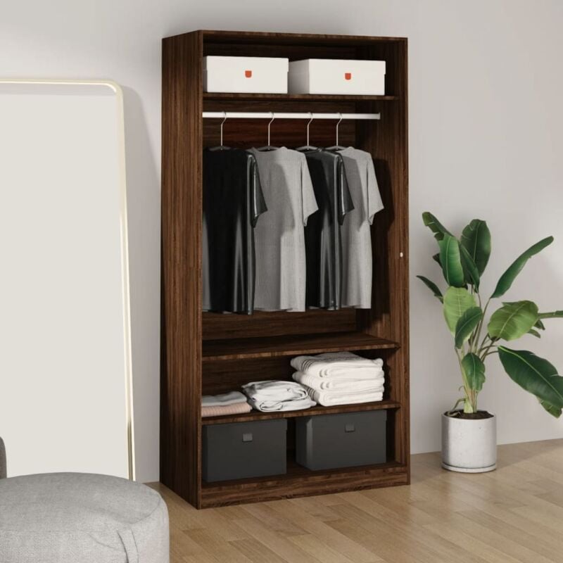 foto del prodotto vidaxl armadio rovere marrone 100x50x200 cm in legno multistrato