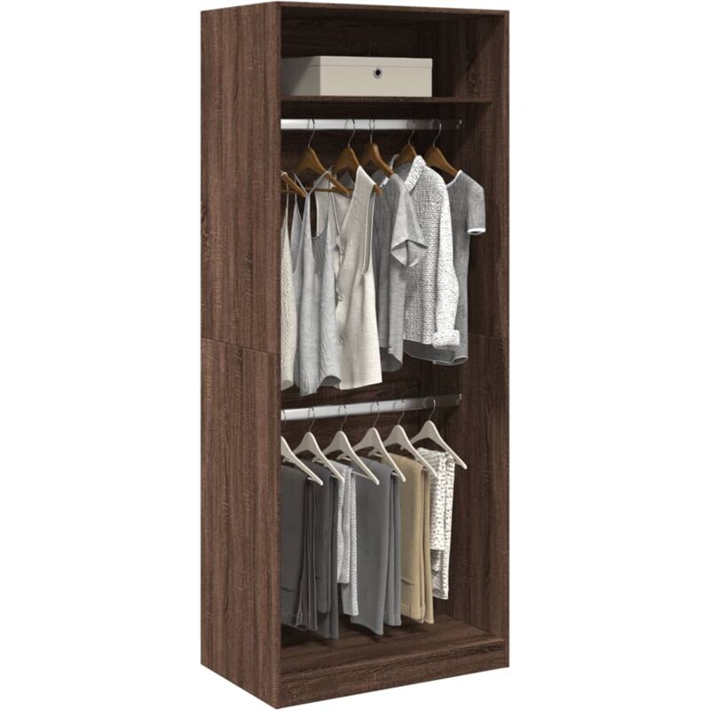 foto del prodotto vidaxl armadio rovere marrone 80x50x200 cm in legno multistrato