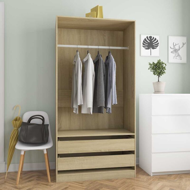 foto del prodotto vidaxl armadio rovere sonoma 100x50x200 cm in legno multistrato