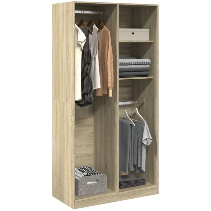 foto del prodotto vidaxl armadio rovere sonoma 100x50x200 cm in legno multistrato