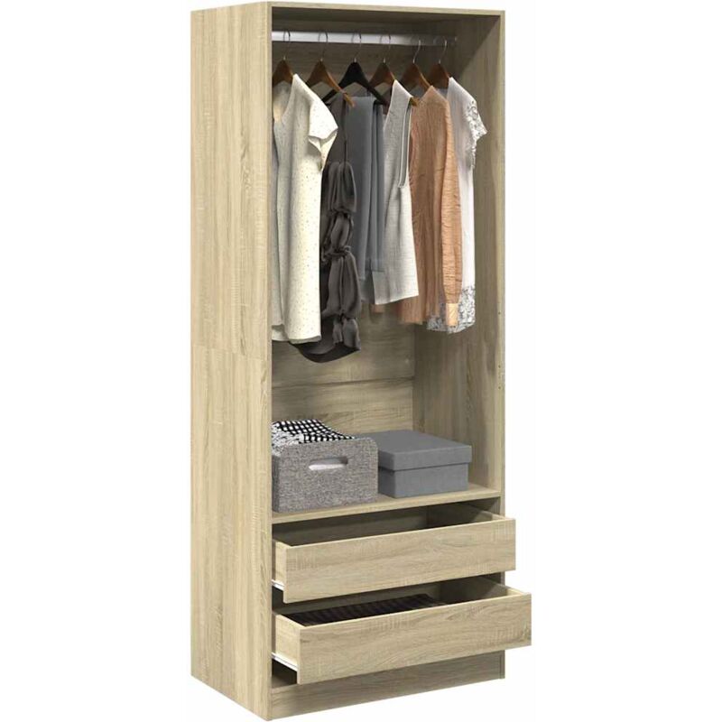 foto del prodotto vidaxl armadio rovere sonoma 80x50x200 cm in legno multistrato