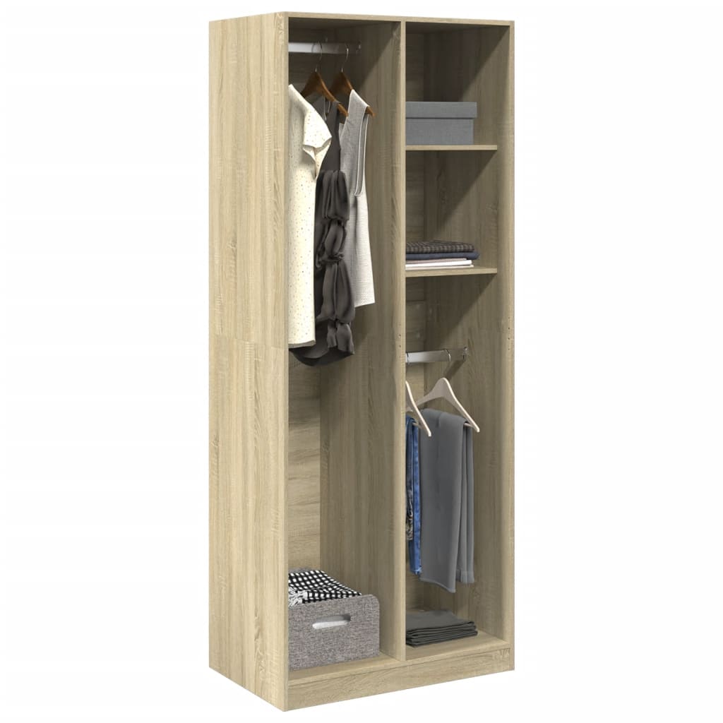 foto del prodotto vidaxl armadio rovere sonoma 80x50x200 cm in legno multistrato