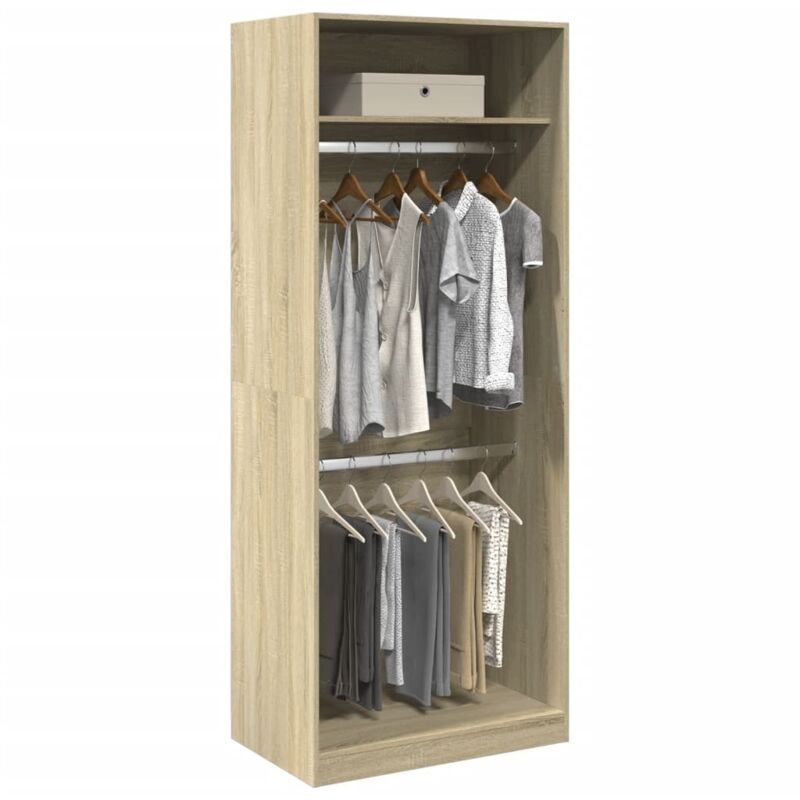 foto del prodotto vidaxl armadio rovere sonoma 80x50x200 cm in legno multistrato
