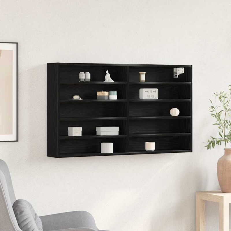 foto del prodotto vidaxl armadio vitrine nero rovere 100x15x58 cm in legno ingegnerizzato
