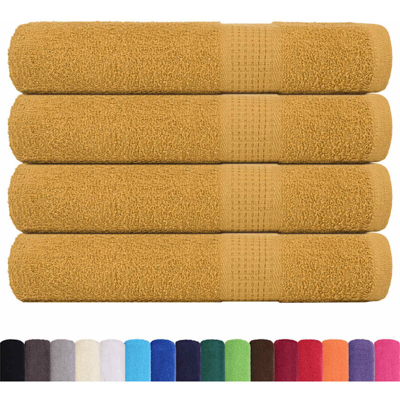foto del prodotto vidaxl asciugamani 4 pz oro 100x200 cm 360 g m 100 cotone