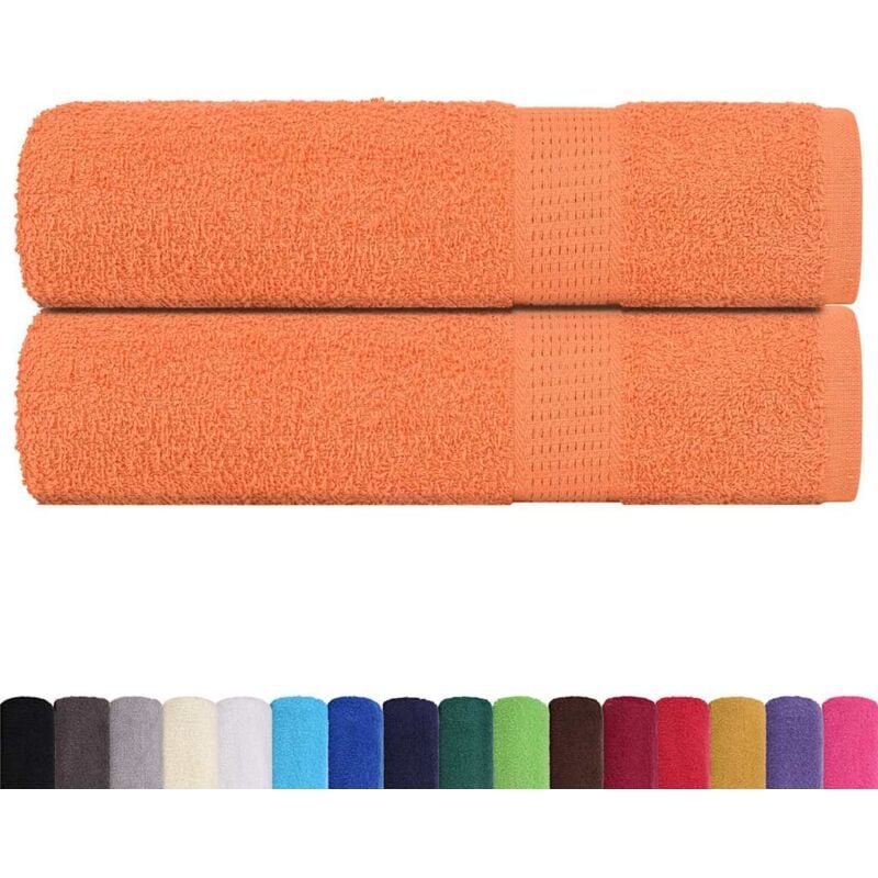 foto del prodotto vidaxl asciugamani bagno 2 pz arancioni 100x150cm 360g m 100 cotone