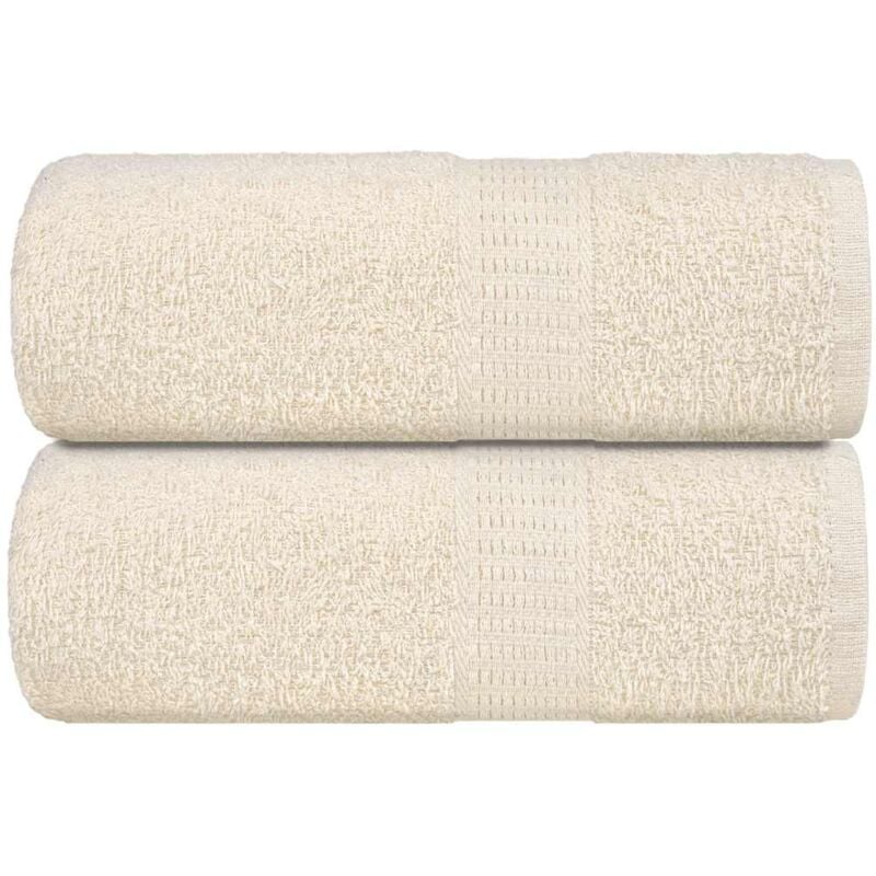 foto del prodotto vidaxl asciugamani da bagno 2 pz frogn crema 30x30 cm 100 cotone