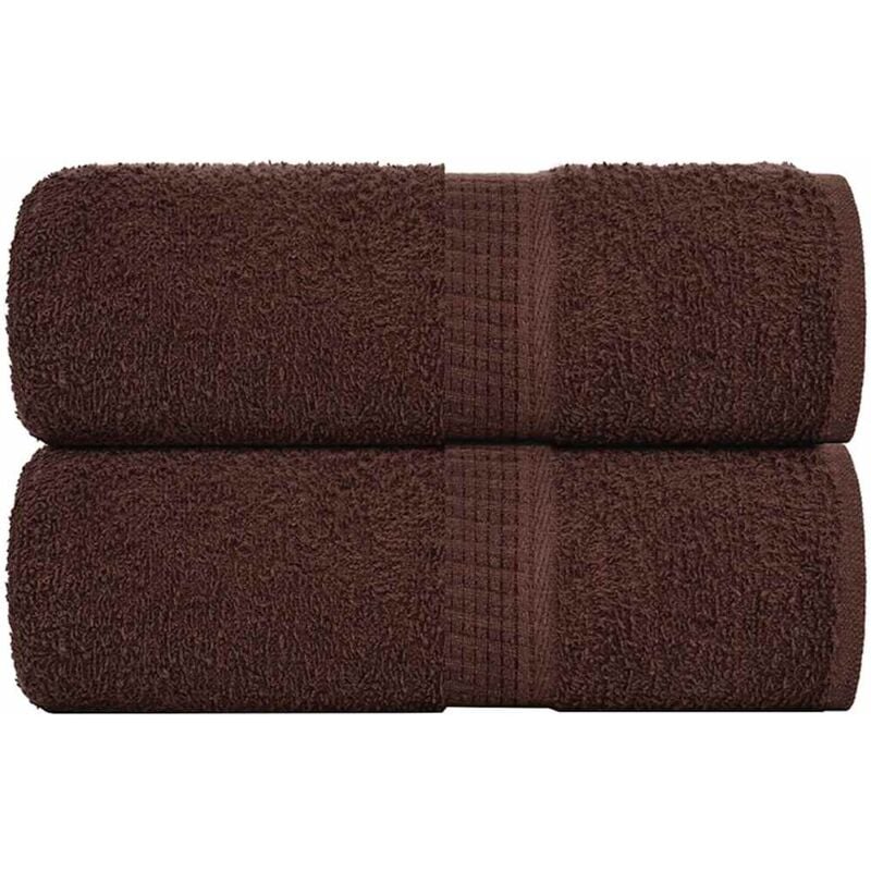 foto del prodotto vidaxl asciugamani da bagno 2 pz frogn marrone 30x30 cm 100 cotone