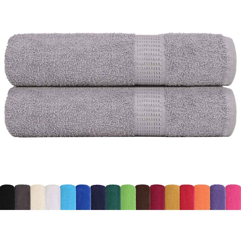foto del prodotto vidaxl asciugamani da bagno 2 pz grigio 100x150cm 360g m 100 cotone