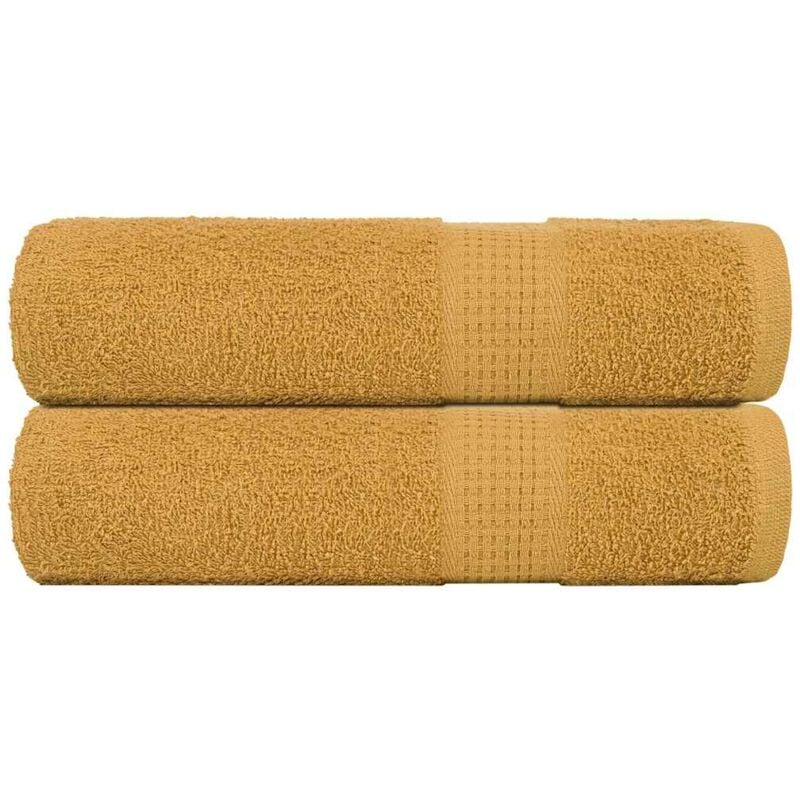 foto del prodotto vidaxl asciugamani da bagno 2 pz oro 100x150 cm 360 g m 100 cotone