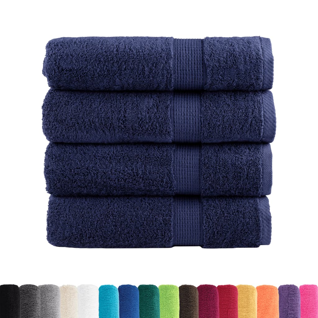 foto del prodotto vidaxl asciugamani da bagno solund 4 pz blu navy 100x150cm 600gsm