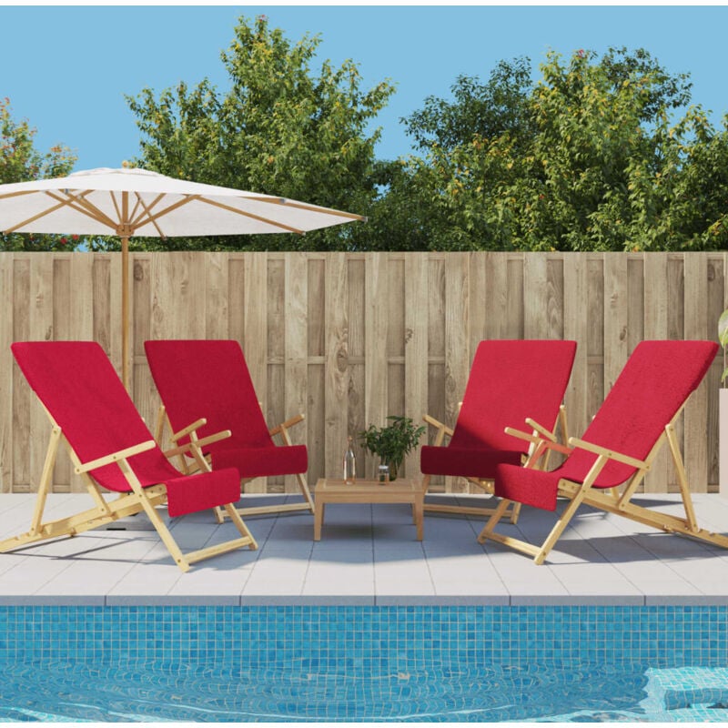 foto del prodotto vidaxl asciugamani da spiaggia 4 pz borgogna 60x135 cm tessuto 400 gsm