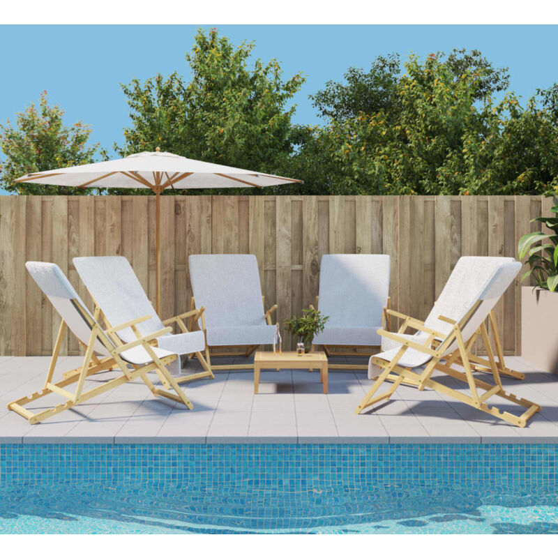 foto del prodotto vidaxl asciugamani da spiaggia 6 pz bianchi 60x135 cm tessuto 400 gsm