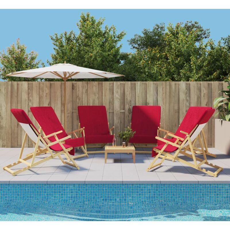 foto del prodotto vidaxl asciugamani da spiaggia 6 pz borgogna 60x135 cm tessuto 400 gsm