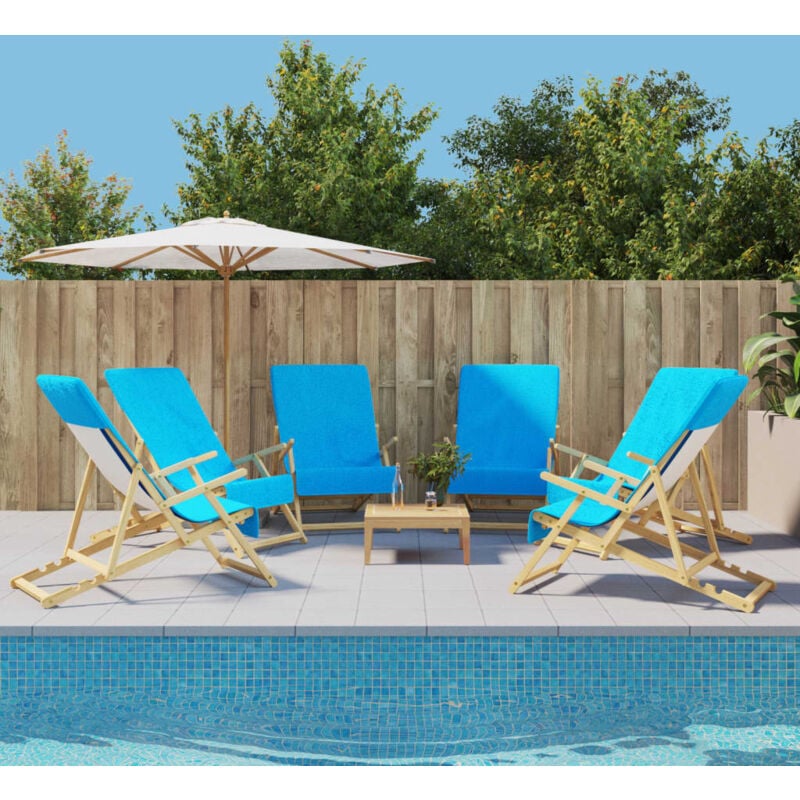 foto del prodotto vidaxl asciugamani da spiaggia 6 pz turchese 60x135 cm tessuto 400 gsm