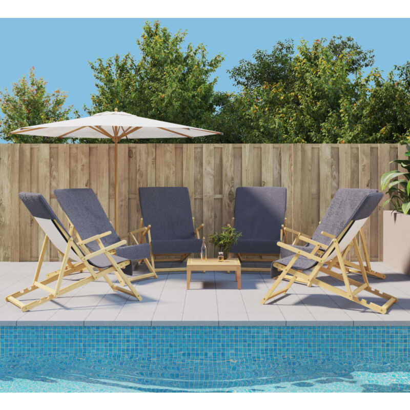 foto del prodotto vidaxl asciugamani da spiaggia 6pz antracite 60x135 cm tessuto 400 gsm