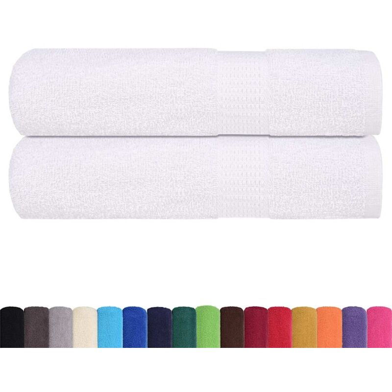 foto del prodotto vidaxl asciugamani doccia 2 pz bianchi 70x140 cm 360 g m 100 cotone