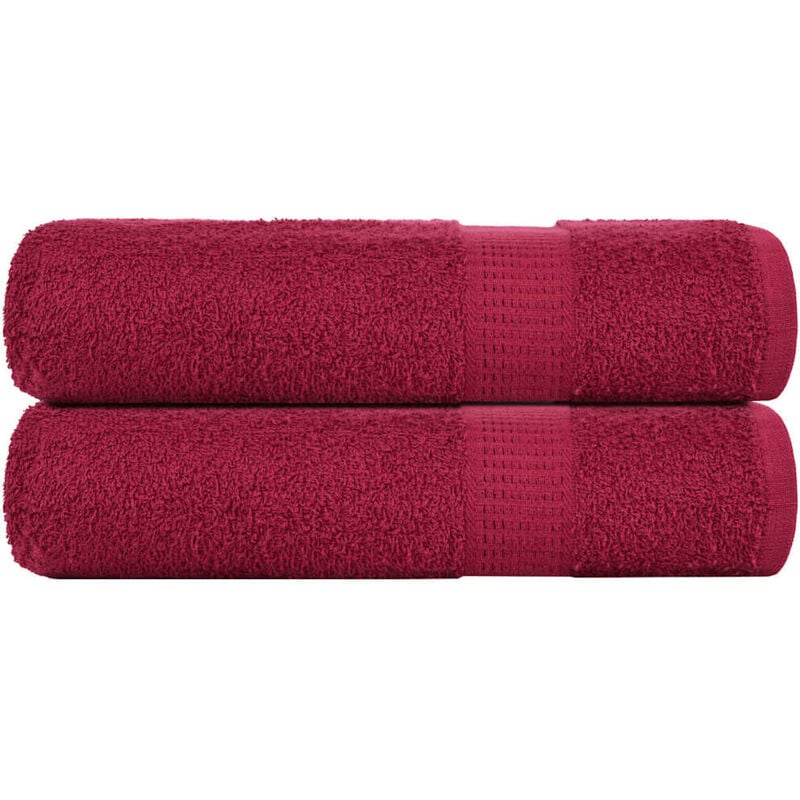 foto del prodotto vidaxl asciugamani doccia 2 pz bordeaux 70x140 cm 360 g m 100 cotone