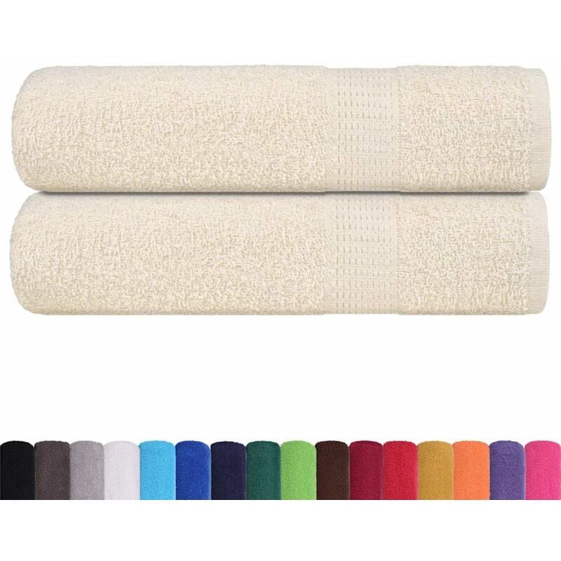 foto del prodotto vidaxl asciugamani doccia 2 pz crema 70x140 cm 360 g m 100 cotone