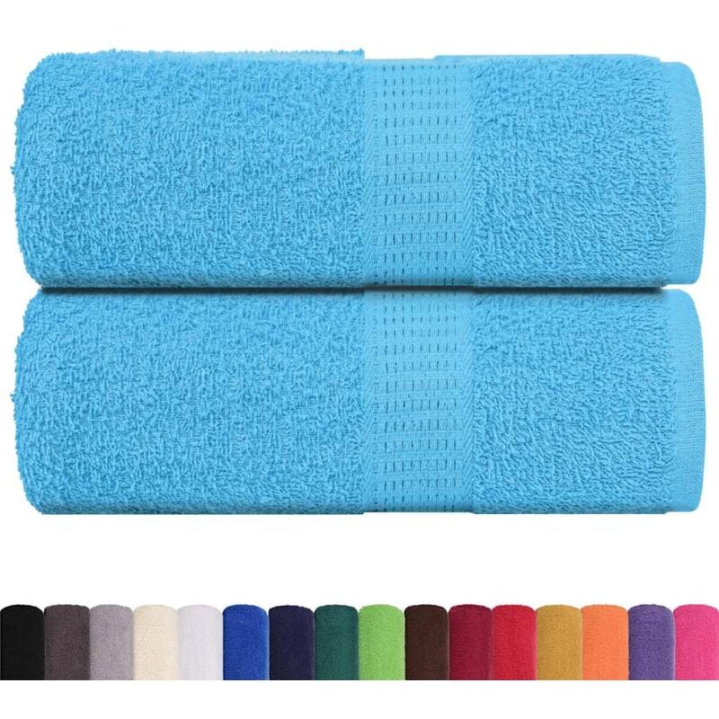 foto del prodotto vidaxl asciugamani ospiti 2 pz turchesi 30x50 cm 360 g m 100 cotone