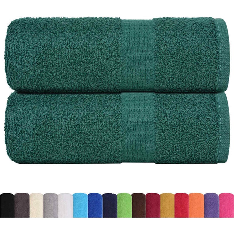 foto del prodotto vidaxl asciugamani ospiti 2 pz verde 30x50 cm 360 g m 100 cotone