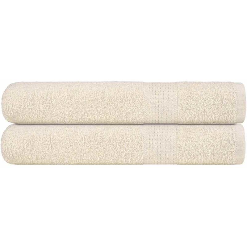 foto del prodotto vidaxl asciugamani per sauna 2 pz crema 80x200 cm 360 g m 100 cotone