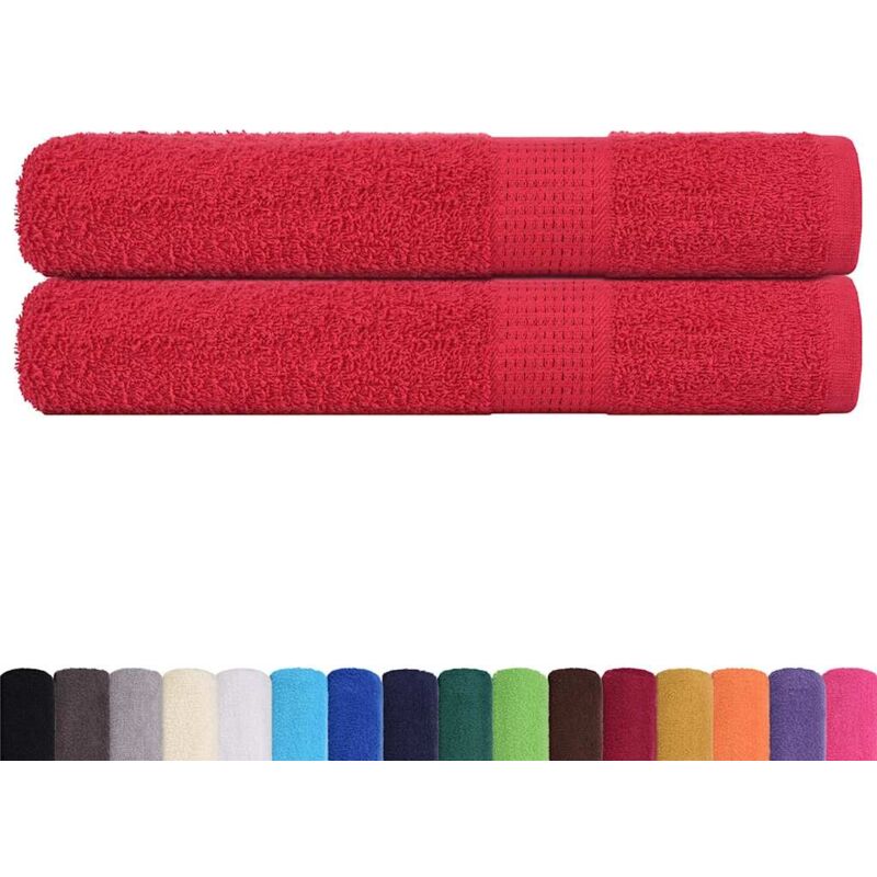 foto del prodotto vidaxl asciugamani per sauna 2 pz rossi 80x200 cm 360 g m 100 cotone