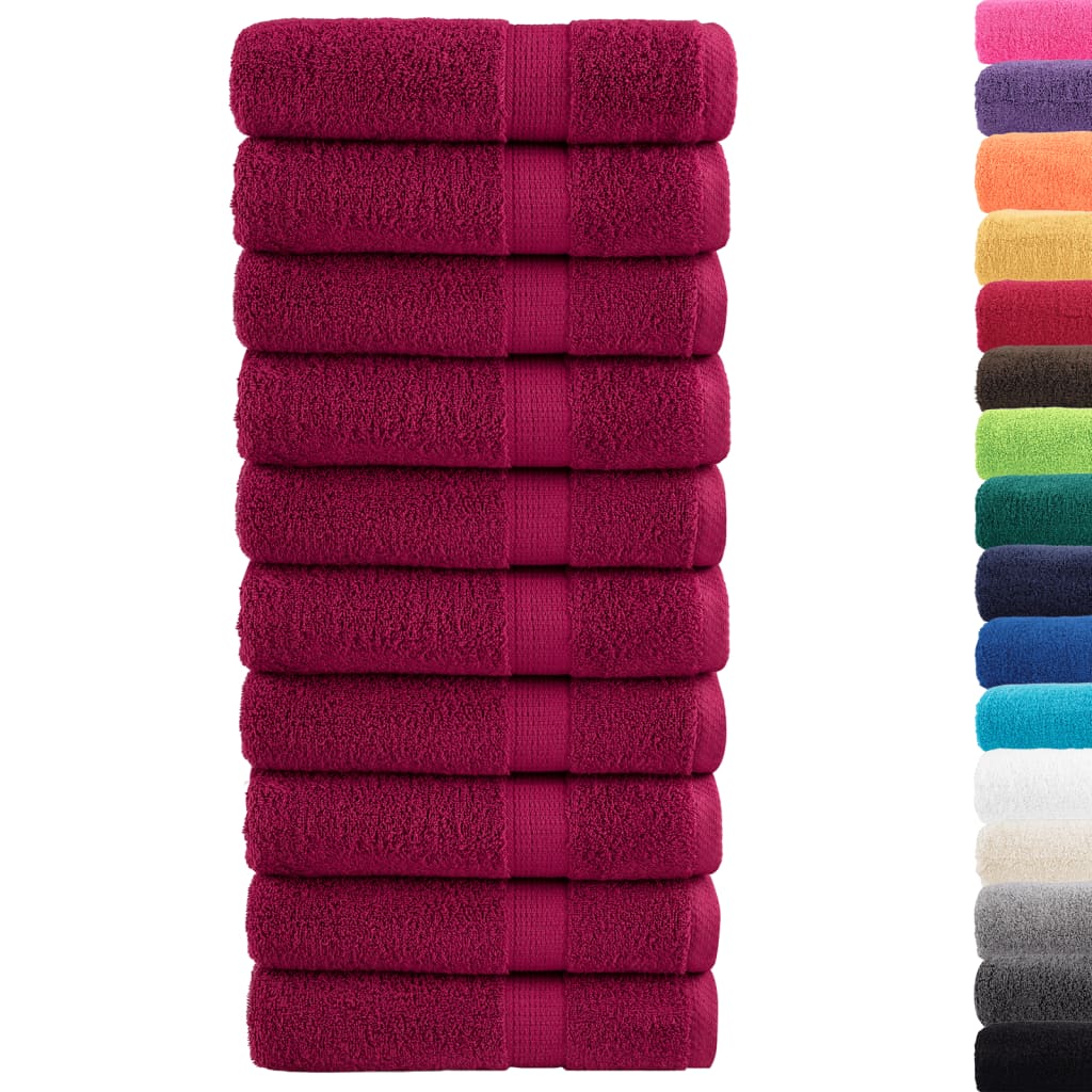 foto del prodotto vidaxl asciugamani premium solund 10 pz bordeaux 50x100 cm 600gsm