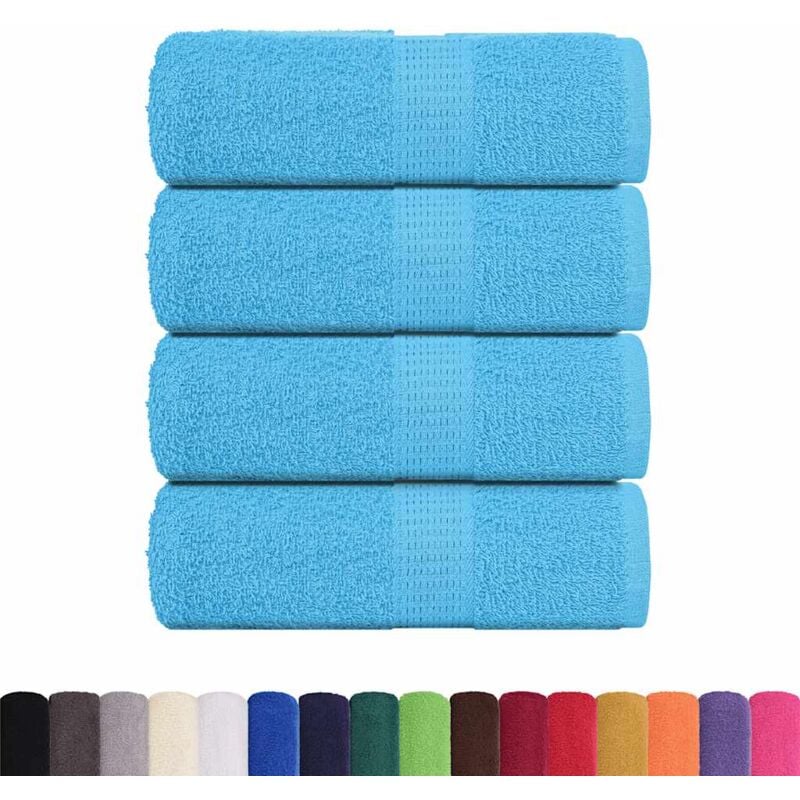 foto del prodotto vidaxl asciugamani sapone 4 pz turchesi 30x30 cm 360 g m 100 cotone