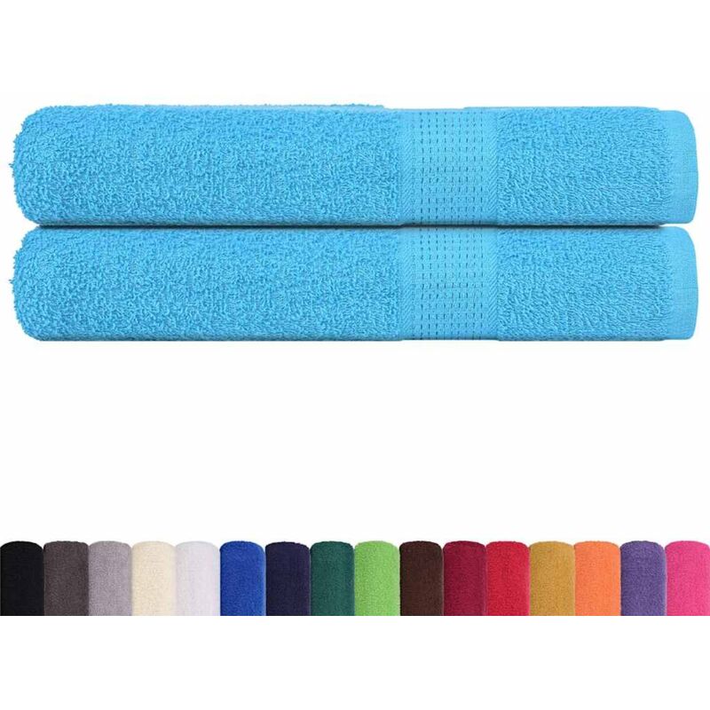 foto del prodotto vidaxl asciugamani sauna 2 pz turchesi 80x200 cm 360 g m 100 cotone