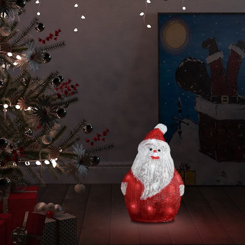 foto del prodotto vidaxl babbo natale led in acrilico per interno ed esterno 28 cm