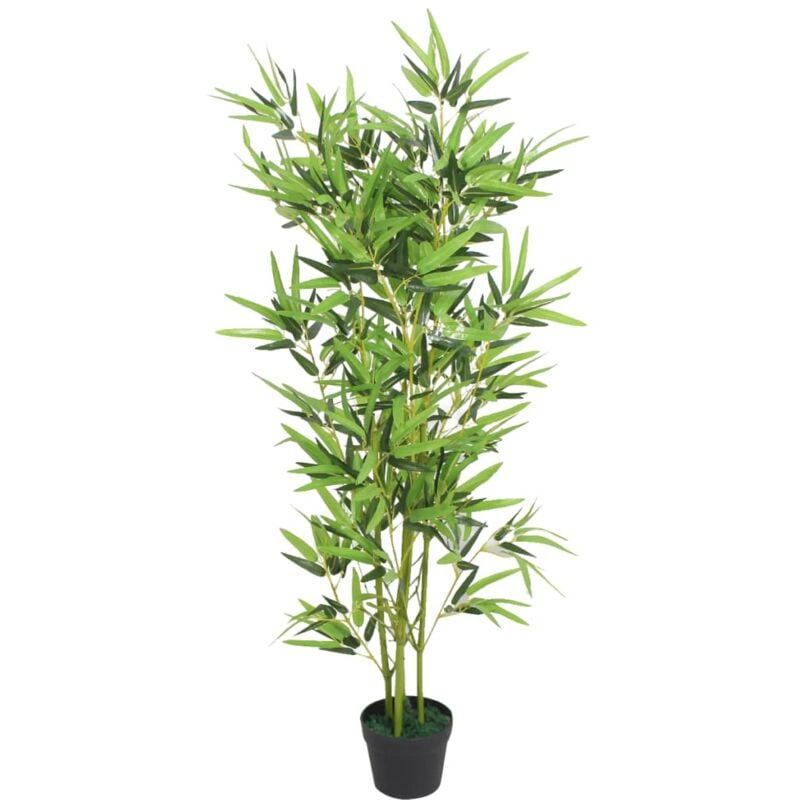 foto del prodotto vidaxl bamb artificiale con vaso 120 cm verde