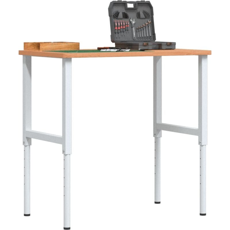 foto del prodotto vidaxl banco da lavoro 100x60x 71,5 98 cm legno faggio rettangolare