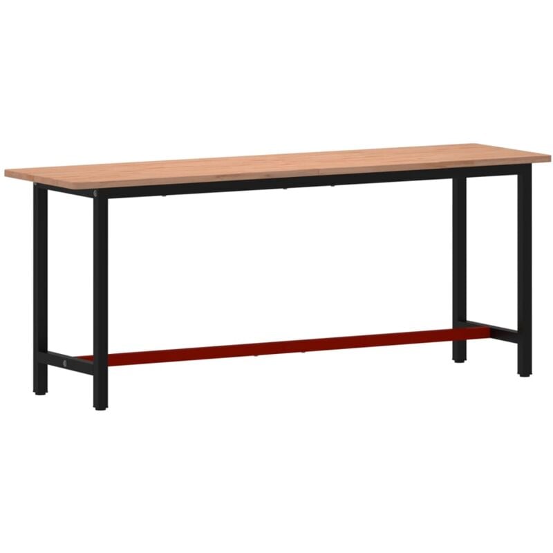 foto del prodotto vidaxl banco da lavoro 200x55x81,5 cm legno massello faggio e metallo