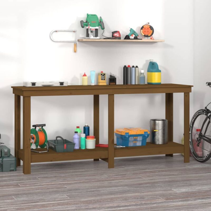 foto del prodotto vidaxl banco da lavoro ambra 180x50x80 cm in legno massello di pino