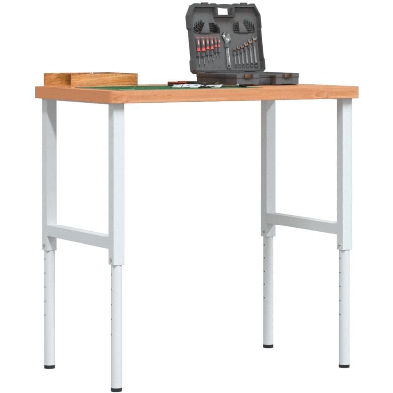 foto del prodotto vidaxl banco lavoro 100x60x 73 99,5 cm legno di faggio rettangolare