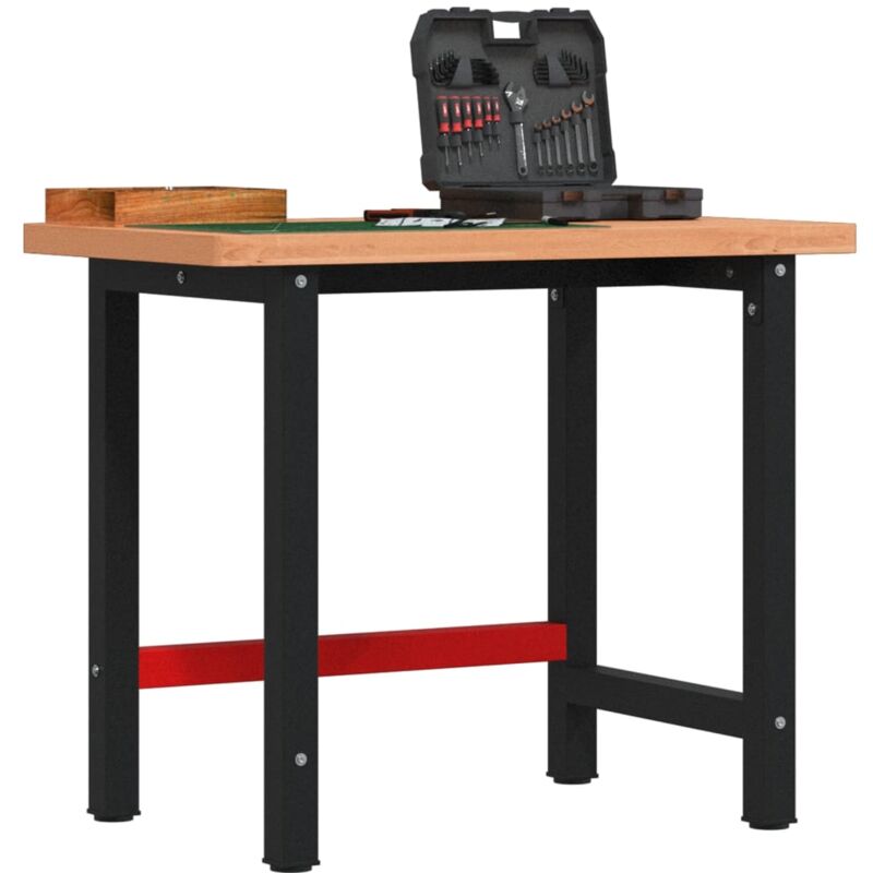 foto del prodotto vidaxl banco lavoro 100x60x83 cm legno massello faggio rettangolare