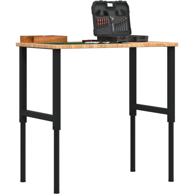 foto del prodotto vidaxl banco lavoro marrone chiaro 100x60x 71,5 98cm legno di rovere