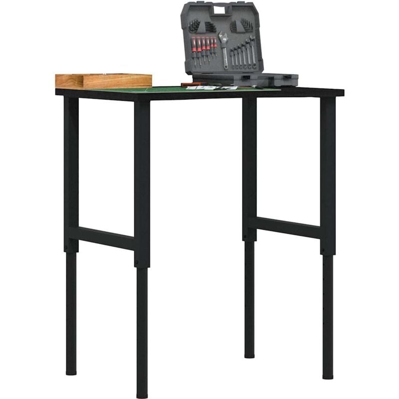 foto del prodotto vidaxl - banco lavoro marrone scuro 80x60x(71,5-98) cm legno di rovere