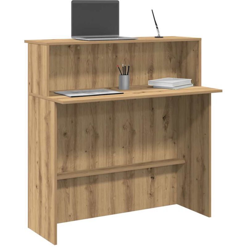 foto del prodotto vidaxl banco reception rovere artigianale 100x50x103,5cm in truciolato